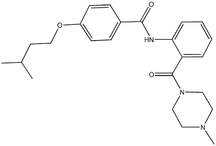 4-(isopentyloxy)-N-{2-[(4-methyl-1-piperazinyl)carbonyl]phenyl}benzamide Struktur