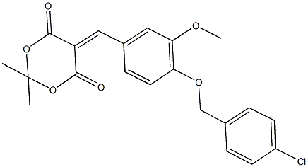 5-{4-[(4-chlorobenzyl)oxy]-3-methoxybenzylidene}-2,2-dimethyl-1,3-dioxane-4,6-dione Struktur