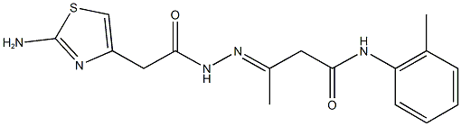 3-{[(2-amino-1,3-thiazol-4-yl)acetyl]hydrazono}-N-(2-methylphenyl)butanamide Struktur