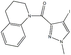 1-[(4-iodo-1-methyl-1H-pyrazol-3-yl)carbonyl]-1,2,3,4-tetrahydroquinoline Struktur