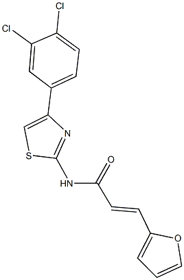 N-[4-(3,4-dichlorophenyl)-1,3-thiazol-2-yl]-3-(2-furyl)acrylamide Struktur