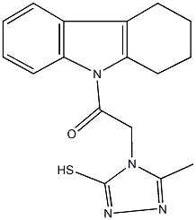 5-methyl-4-[2-oxo-2-(1,2,3,4-tetrahydro-9H-carbazol-9-yl)ethyl]-4H-1,2,4-triazole-3-thiol Struktur