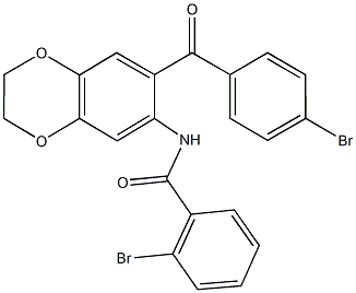 2-bromo-N-[7-(4-bromobenzoyl)-2,3-dihydro-1,4-benzodioxin-6-yl]benzamide Struktur