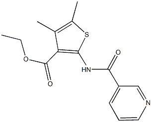 ethyl 4,5-dimethyl-2-[(3-pyridinylcarbonyl)amino]-3-thiophenecarboxylate Struktur