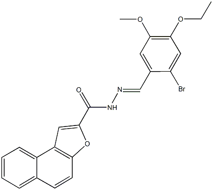 N'-(2-bromo-4-ethoxy-5-methoxybenzylidene)naphtho[2,1-b]furan-2-carbohydrazide Struktur