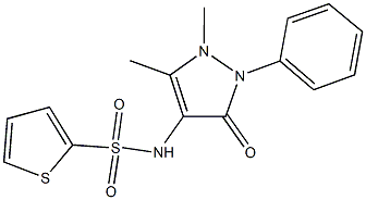 N-(1,5-dimethyl-3-oxo-2-phenyl-2,3-dihydro-1H-pyrazol-4-yl)-2-thiophenesulfonamide Struktur