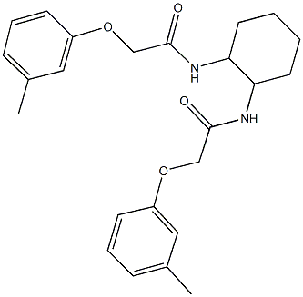 2-(3-methylphenoxy)-N-(2-{[(3-methylphenoxy)acetyl]amino}cyclohexyl)acetamide Struktur