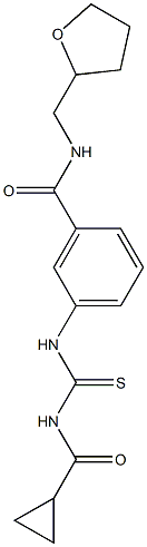 3-({[(cyclopropylcarbonyl)amino]carbothioyl}amino)-N-(tetrahydro-2-furanylmethyl)benzamide Structure