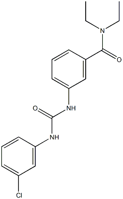 3-{[(3-chloroanilino)carbonyl]amino}-N,N-diethylbenzamide Struktur