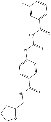 4-({[(3-methylbenzoyl)amino]carbothioyl}amino)-N-(tetrahydro-2-furanylmethyl)benzamide Struktur