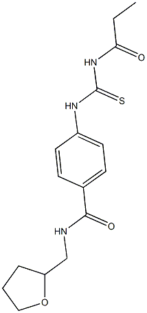 4-{[(propionylamino)carbothioyl]amino}-N-(tetrahydro-2-furanylmethyl)benzamide Struktur