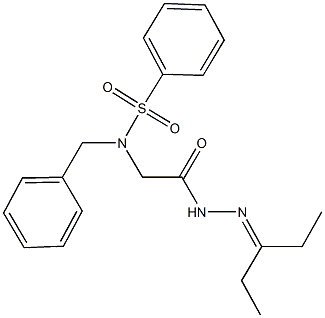 N-benzyl-N-{2-[2-(1-ethylpropylidene)hydrazino]-2-oxoethyl}benzenesulfonamide Struktur