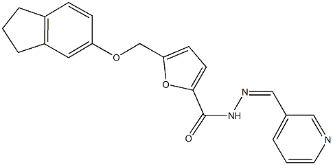 5-[(2,3-dihydro-1H-inden-5-yloxy)methyl]-N'-(3-pyridinylmethylene)-2-furohydrazide Struktur