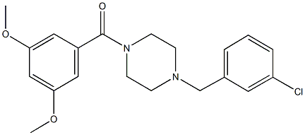 1-(3-chlorobenzyl)-4-(3,5-dimethoxybenzoyl)piperazine Struktur