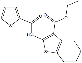 ethyl 2-[(2-thienylcarbonyl)amino]-4,5,6,7-tetrahydro-1-benzothiophene-3-carboxylate Struktur