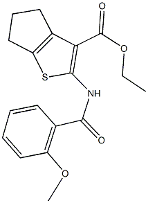 ethyl 2-[(2-methoxybenzoyl)amino]-5,6-dihydro-4H-cyclopenta[b]thiophene-3-carboxylate Struktur