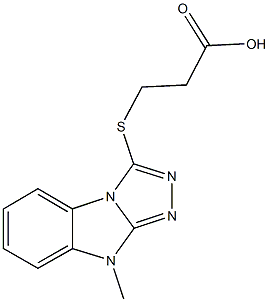 3-[(9-methyl-9H-[1,2,4]triazolo[4,3-a]benzimidazol-3-yl)sulfanyl]propanoic acid Struktur