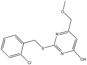 2-[(2-chlorobenzyl)sulfanyl]-6-(methoxymethyl)-4-pyrimidinol Struktur