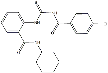 2-({[(4-chlorobenzoyl)amino]carbothioyl}amino)-N-cyclohexylbenzamide Struktur