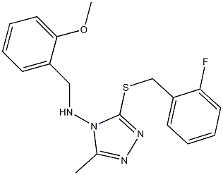 N-{3-[(2-fluorobenzyl)thio]-5-methyl-4H-1,2,4-triazol-4-yl}-N-(2-methoxybenzyl)amine Struktur