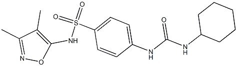 4-{[(cyclohexylamino)carbonyl]amino}-N-(3,4-dimethyl-5-isoxazolyl)benzenesulfonamide Struktur