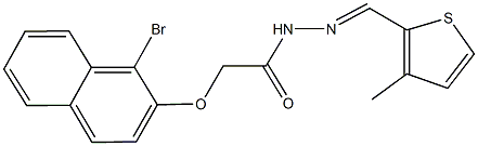 2-[(1-bromo-2-naphthyl)oxy]-N'-[(3-methylthien-2-yl)methylene]acetohydrazide Struktur