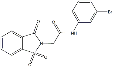 N-(3-bromophenyl)-2-(1,1-dioxido-3-oxo-1,2-benzisothiazol-2(3H)-yl)acetamide Struktur