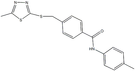 N-(4-methylphenyl)-4-{[(5-methyl-1,3,4-thiadiazol-2-yl)thio]methyl}benzamide Struktur