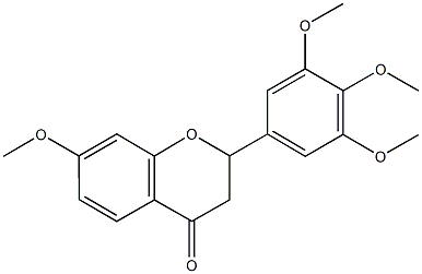 7-methoxy-2-(3,4,5-trimethoxyphenyl)-2,3-dihydro-4H-chromen-4-one Struktur