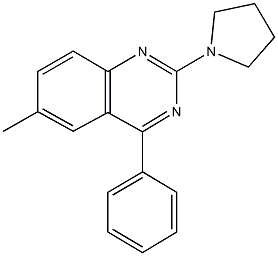 6-methyl-4-phenyl-2-(1-pyrrolidinyl)quinazoline Struktur