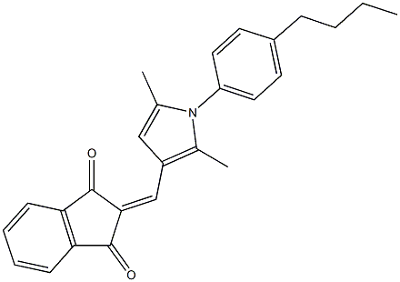 2-{[1-(4-butylphenyl)-2,5-dimethyl-1H-pyrrol-3-yl]methylene}-1H-indene-1,3(2H)-dione Struktur