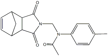 N-[(3,5-dioxo-4-azatricyclo[5.2.1.0~2,6~]dec-8-en-4-yl)methyl]-N-(4-methylphenyl)acetamide Struktur