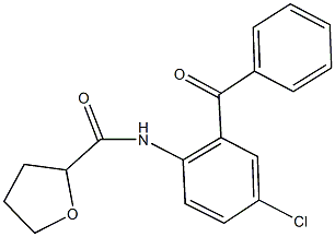 N-(2-benzoyl-4-chlorophenyl)tetrahydro-2-furancarboxamide Struktur