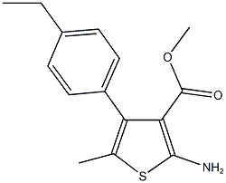 methyl 2-amino-4-(4-ethylphenyl)-5-methyl-3-thiophenecarboxylate Struktur