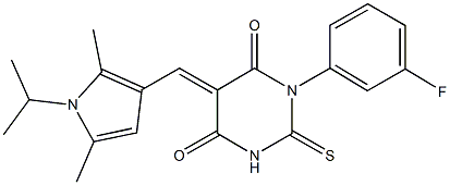 1-(3-fluorophenyl)-5-[(1-isopropyl-2,5-dimethyl-1H-pyrrol-3-yl)methylene]-2-thioxodihydropyrimidine-4,6(1H,5H)-dione Struktur