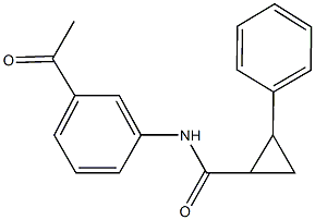 N-(3-acetylphenyl)-2-phenylcyclopropanecarboxamide Struktur