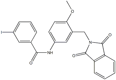 N-{3-[(1,3-dioxo-1,3-dihydro-2H-isoindol-2-yl)methyl]-4-methoxyphenyl}-3-iodobenzamide Struktur