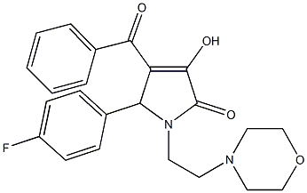 4-benzoyl-5-(4-fluorophenyl)-3-hydroxy-1-(2-morpholin-4-ylethyl)-1,5-dihydro-2H-pyrrol-2-one Struktur