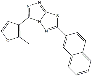 3-(2-methyl-3-furyl)-6-(2-naphthyl)[1,2,4]triazolo[3,4-b][1,3,4]thiadiazole Struktur