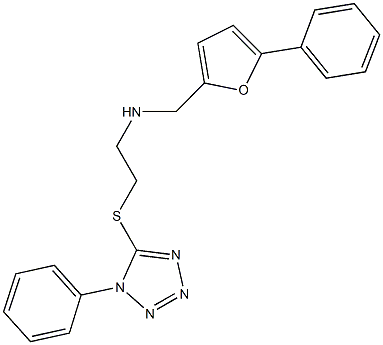 N-[(5-phenyl-2-furyl)methyl]-N-{2-[(1-phenyl-1H-tetraazol-5-yl)sulfanyl]ethyl}amine Struktur