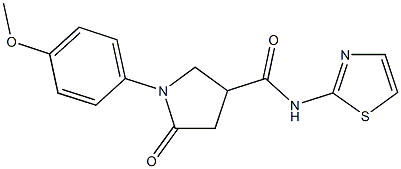 1-(4-methoxyphenyl)-5-oxo-N-(1,3-thiazol-2-yl)-3-pyrrolidinecarboxamide Struktur