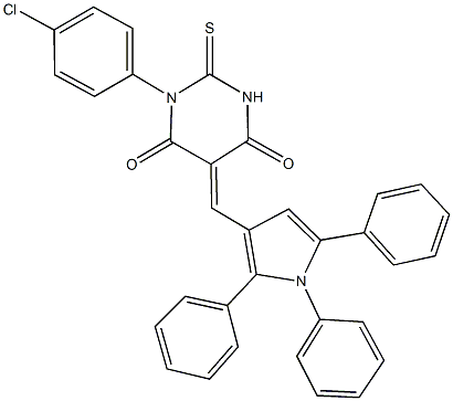 1-(4-chlorophenyl)-2-thioxo-5-[(1,2,5-triphenyl-1H-pyrrol-3-yl)methylene]dihydro-4,6(1H,5H)-pyrimidinedione Struktur