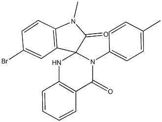 5-bromo-1-methyl-3'-(4-methylphenyl)-1,2',3,3'-tetrahydrospiro(2H-indole-3,2'-quinazoline)-2,4'(1'H)-dione Struktur