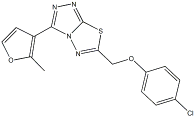 6-[(4-chlorophenoxy)methyl]-3-(2-methyl-3-furyl)[1,2,4]triazolo[3,4-b][1,3,4]thiadiazole Struktur