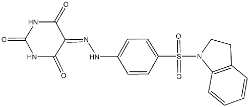 2,4,5,6(1H,3H)-pyrimidinetetrone 5-{[4-(2,3-dihydro-1H-indol-1-ylsulfonyl)phenyl]hydrazone} Struktur