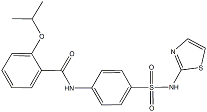 2-isopropoxy-N-{4-[(1,3-thiazol-2-ylamino)sulfonyl]phenyl}benzamide Struktur