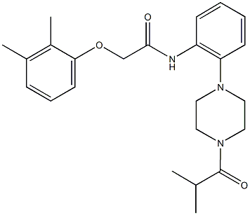 2-(2,3-dimethylphenoxy)-N-[2-(4-isobutyryl-1-piperazinyl)phenyl]acetamide Struktur