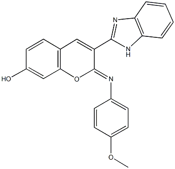 3-(1H-benzimidazol-2-yl)-2-[(4-methoxyphenyl)imino]-2H-chromen-7-ol Struktur