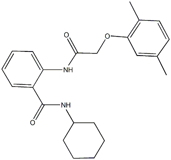 N-cyclohexyl-2-{[(2,5-dimethylphenoxy)acetyl]amino}benzamide Struktur