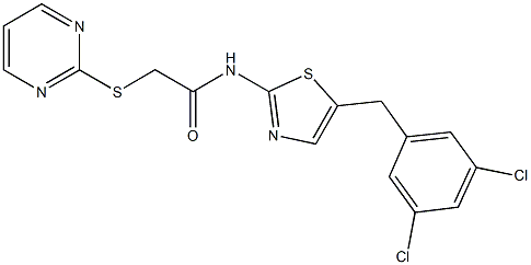 N-[5-(3,5-dichlorobenzyl)-1,3-thiazol-2-yl]-2-(2-pyrimidinylsulfanyl)acetamide Struktur